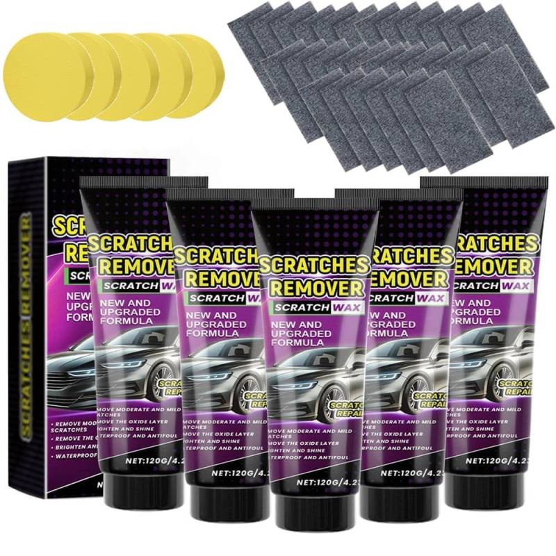 Nano-Tuch zur Autokratzer-Entfernung, Nano-Tuch für Autokratzer, Paste zur Autokratzer-Reparatur, magisches Nanosparkle-Tuch-Autoreinigungsset zur Reparatur von Autolackkratzern (5PC) von TAITUS