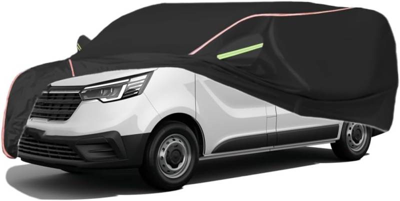 Autoabdeckung Wasserdicht für Renault Trafic Cabine Approfondie/Fourgon L1H1/L1H2/L2H1/L2H2, Outdoor Auto Abdeckplane Allwetter Wetterfeste Zubehör, Staubdicht Schutz Abdeckung,1 Black von TAKENE