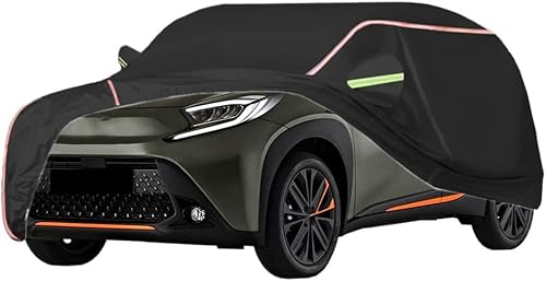 Autoabdeckung Wasserdicht für Toyota Aygo X 2022-2023, Outdoor Auto Abdeckplane Allwetter Wetterfeste Zubehör, Staubdicht Schutz Abdeckung,1 Black von TAKENE