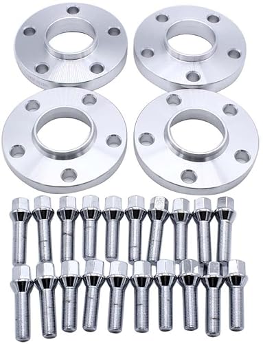 TAKPART 4 Stück 15mm & 20mm Spurverbreiterung Distanzscheiben Set Ø57,1 5x112mm mit 20 Stück Radschrauben M14x1,5 für TT A3 A4 A6 A8 S4 S6 S8 Volkswagen von TAKPART