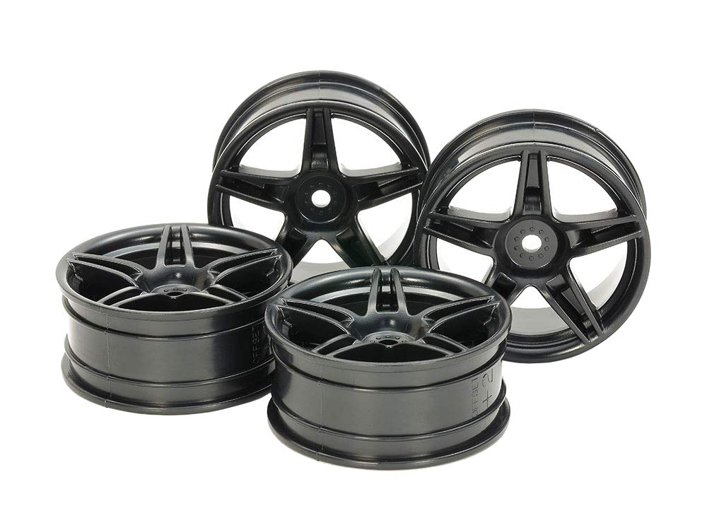 TAMIYA 24mm 5-Dop.-Sp.-Felgen Sw +2Offset | 4 Stück #300054853 von TAMIYA