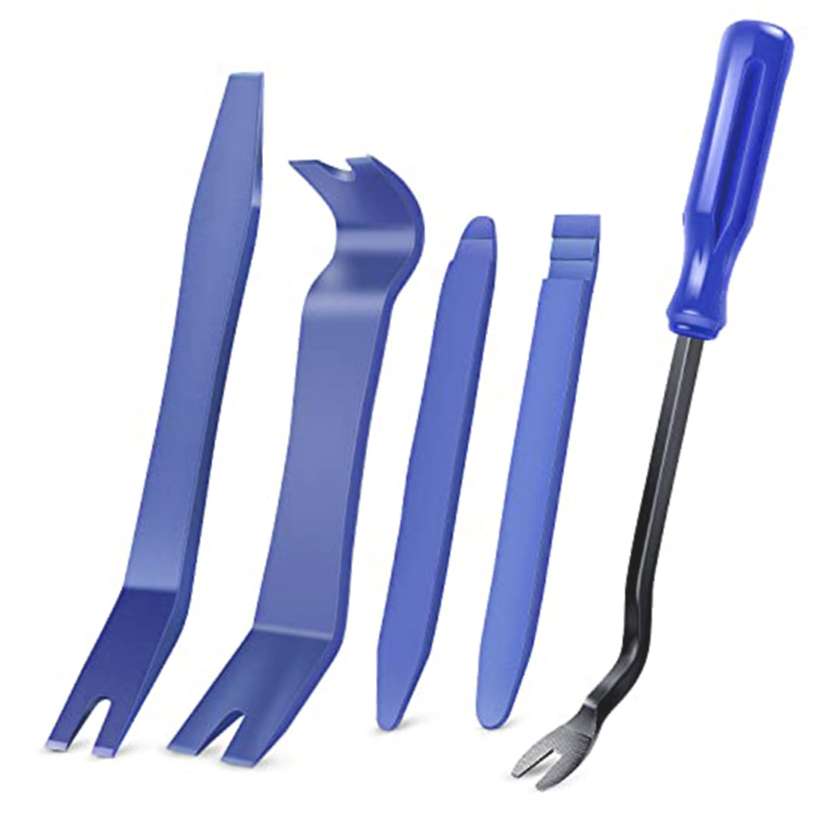 5pcs/Set Car Tric Entfernenwerkzeuge Dünne Biegerbetriebsautomatik-Entfernen-Werkzeug-Kit Impact-Resistant Scratch-Free Car Pry Tool Kit (Blau) Autozubehör von TANGPINGMAO