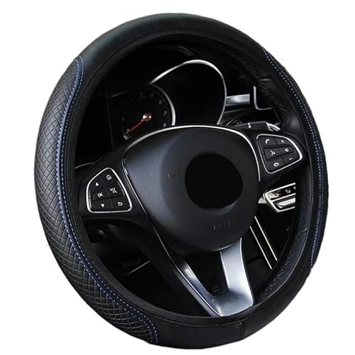 Lenkradbezug Universelle Auto-Lenkradabdeckung, 38 cm, Auto-Styling, rutschfeste Auto-Lenkradabdeckung Lenkrad BezüGe(Black with Blue line) von TANGSIYANG