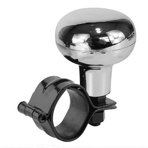 Lenkradknauf Radknauf Ball Auto Steeringbooster Eisen Servolenkgriff Ball Booster Verstärker Auto Spinner Knob Lenkradknauf Traktor(Silver) von TANGSIYANG