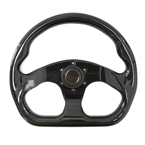 Sportlenkrad 13 Zoll Carbonfaser-Lenkrad Auto Sport Universal D-Form Carbon-Lenkrad Holzlenkrad von TANGSIYANG