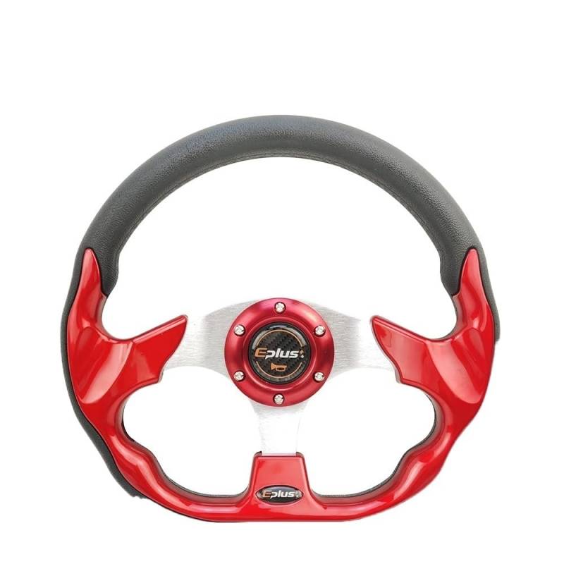 Sportlenkrad Auto Sport Lenkrad Racing Typ Universal 13 Zoll 320 MM Aluminium 4 Farbe Modifiziertes Auto Styling Holzlenkrad(RED-01) von TANGSIYANG