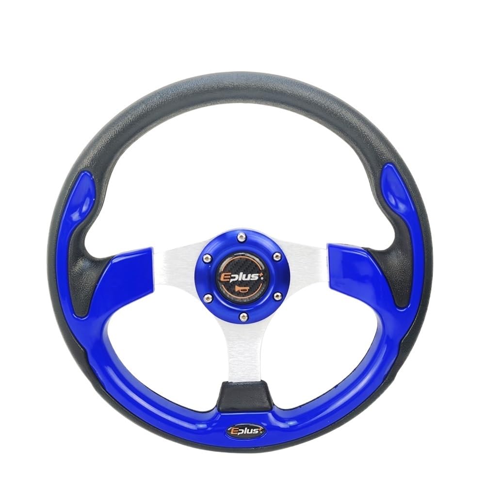 Sportlenkrad Auto Sport Lenkrad Racing Typ Universal 13 Zoll 320MM Aluminium Holzlenkrad(BLUE-01) von TANGSIYANG