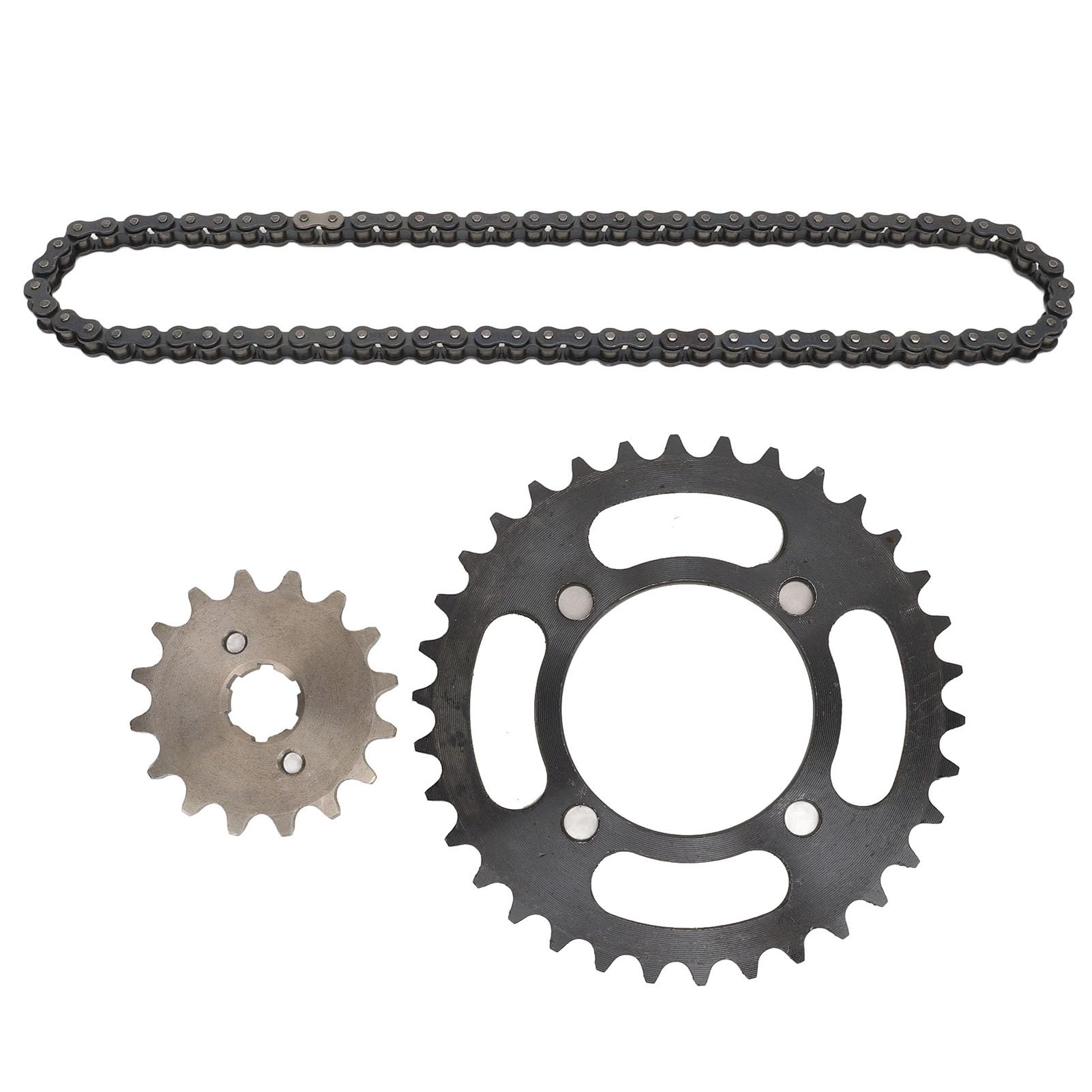TANIQIACA 420 Steel Chain Sprocket Set 16T Front 34T Rear Sprockets with 60 Links Chain, for Off Road All Terrain Vehicles Modification, Enhances Performance Durability von TANIQIACA