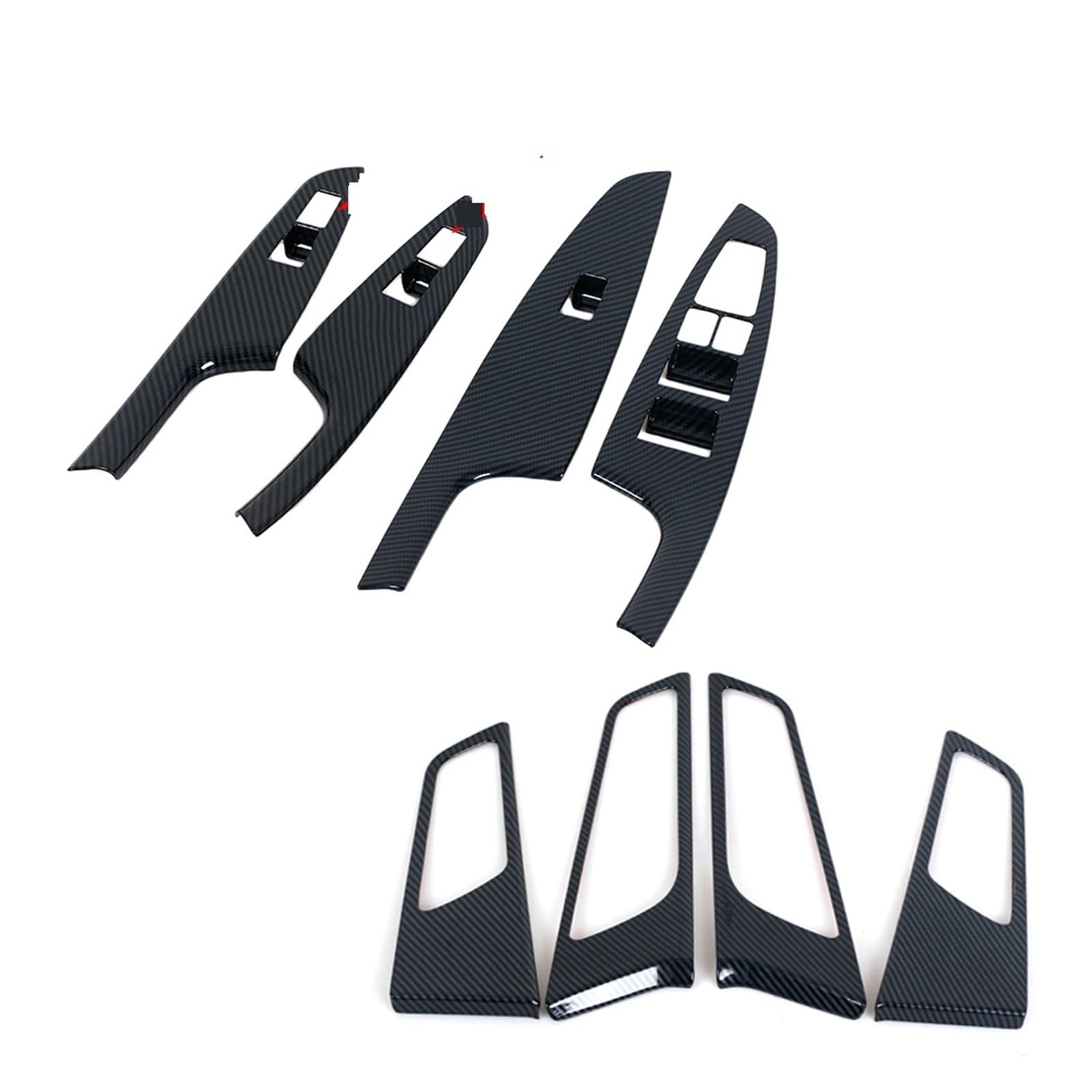 Auto Interieur Dekor Für Hyundai Für Tucson 2015 2016 2017 2018 2019 2020 Carbon Fiber Innen Auto Fensterheber Schalter Taste Panel Schalter Trim Interieur Zubehör (Farbe : 1set with Button) von TANYAZ