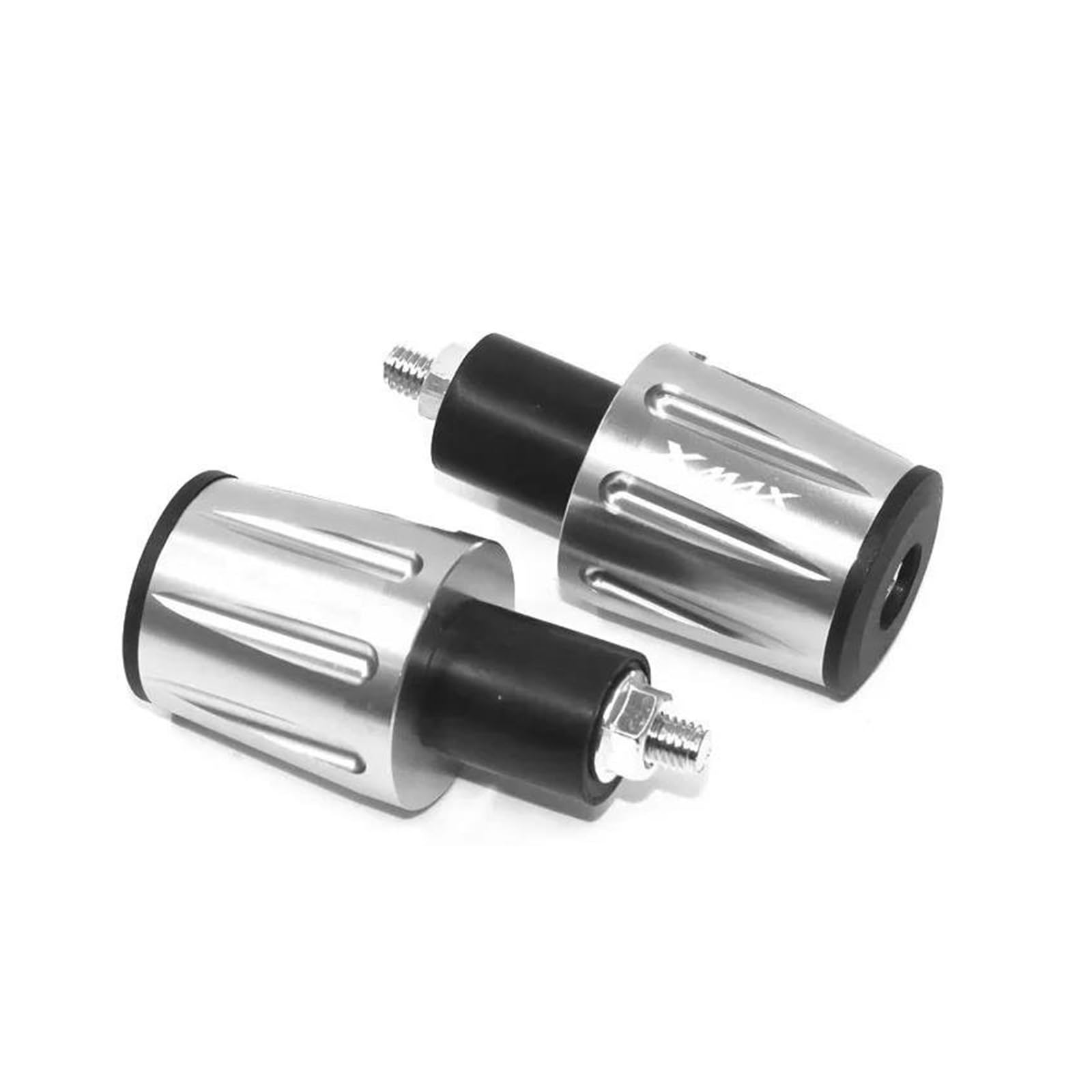 Lenkerenden CNC Motorrad Handgriffe Bar End Stecker Lenkerkappen Für Xmax 125 250 300 400 X-MAX 2016 2017 2018-2021(Silver) von TAOBOZI