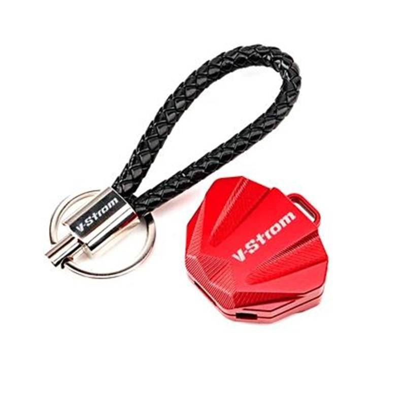 SchlüSselgehäUse Motorrad Schlüssel Abdeckung Fall Shell Schlüssel Schutz Keychain Für Suzuki V-Strom DL250 Vstrom 250(Red2) von TAOBOZI