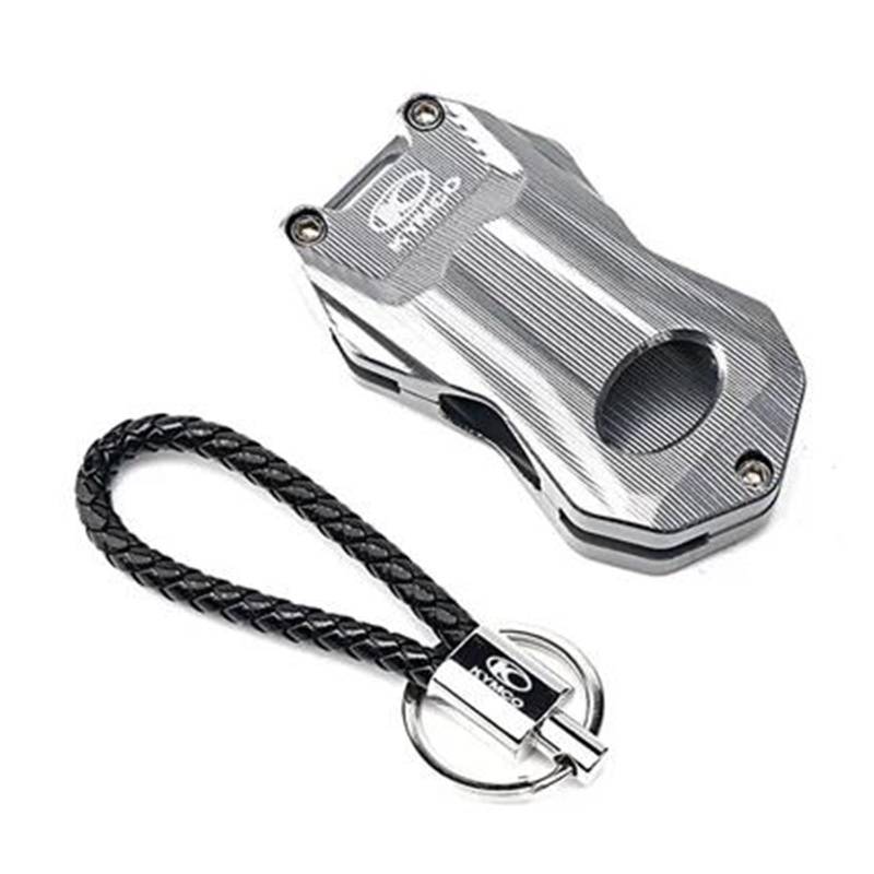 SchlüSselgehäUse Motorrad Schlüssel Abdeckung Fall Shell Schlüssel Schutz Keychain Schlüssel Fall Für KYMCO RKS150 Racing150 KRV180(Gray 2) von TAOBOZI