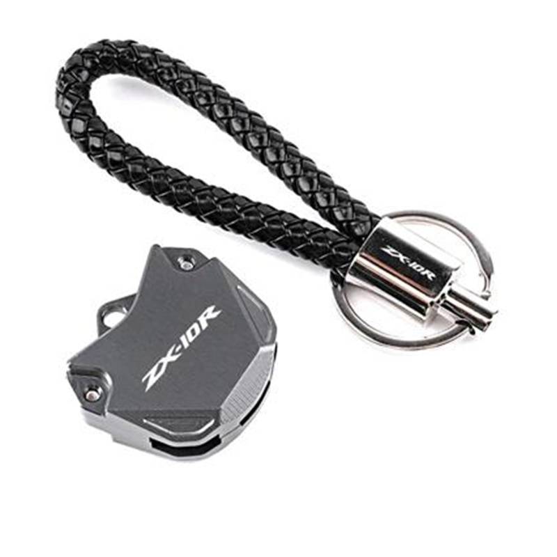 SchlüSselgehäUse Motorrad Schlüssel Abdeckung Fall Shell Schlüssel Schutz Keychain Schlüssel Fall Für Ka&wasaki Ninja ZX10R ZX-10R(Gray2) von TAOBOZI