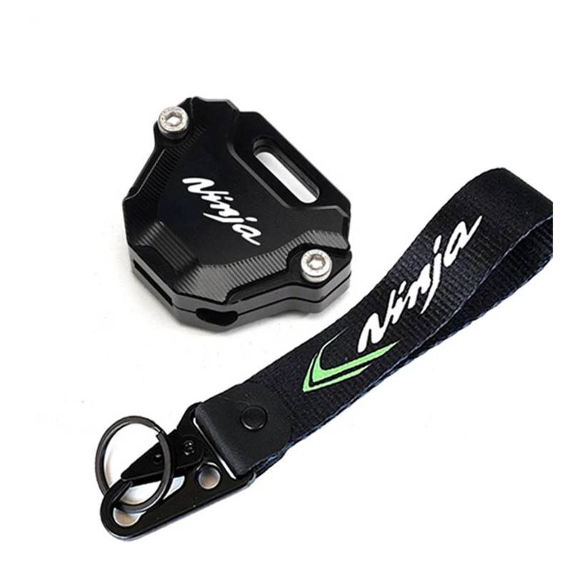 SchlüSselgehäUse Motorrad Schlüssel Abdeckung Fall Shell Schlüssel Schutz Keychain Schlüssel Fall Für Ninja 650 ZX6R 400(Black) von TAOBOZI