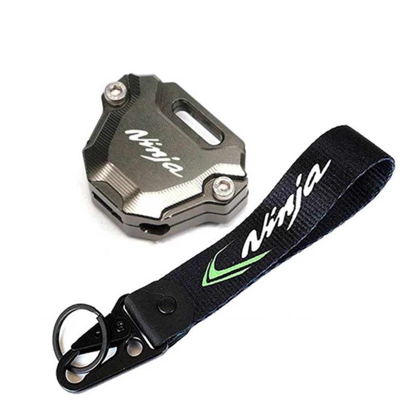 SchlüSselgehäUse Motorrad Schlüssel Abdeckung Fall Shell Schlüssel Schutz Keychain Schlüssel Fall Für Ninja 650 ZX6R 400(Gray) von TAOBOZI