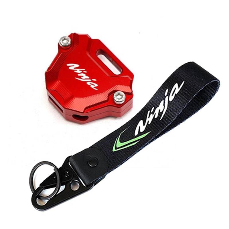 SchlüSselgehäUse Motorrad Schlüssel Abdeckung Fall Shell Schlüssel Schutz Keychain Schlüssel Fall Für Ninja 650 ZX6R 400(Red) von TAOBOZI