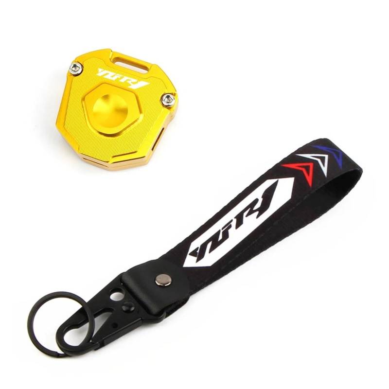 SchlüSselgehäUse Motorrad Schlüssel Abdeckung Fall Shell Schlüssel Schutz Keychain Schlüssel Fall Für YAM&AHA YZFR1 YZF-R1 YZF R1(Gold2) von TAOBOZI