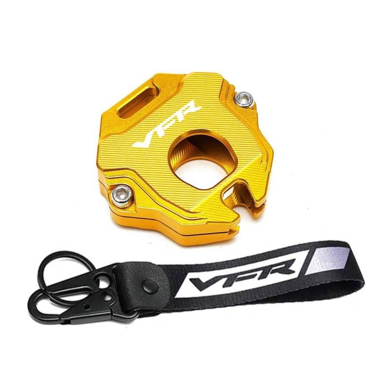 SchlüSselgehäUse Motorrad Schlüssel Fall Abdeckung Schlüssel Shell Schlüsselring Keychain Für H&ONDA VFR800 VFR800X VFR1200X Crossrunner(Gold2) von TAOBOZI