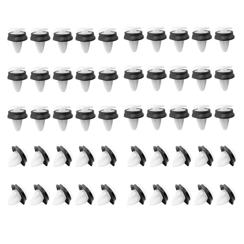 50st Auto Tür Klips Stoßstangen Befestigung Klammern Clips stoßstangen clips schwarzer gummidichtung für Du-cato Fiat Box-er Peu-geot 71728806 D-202 von TAOZHUGONG