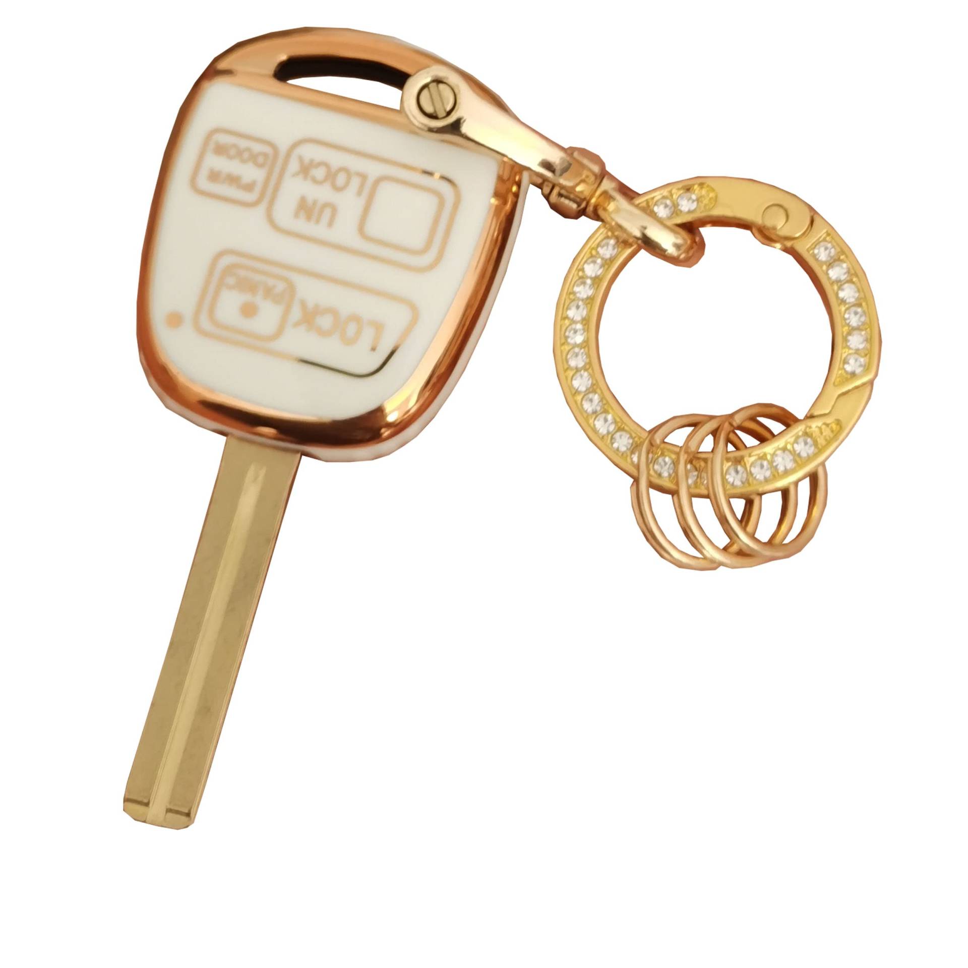 TAPAYICA Für Lexus Schlüsselanhänger Abdeckung Keyless Fernbedienung Smart Key Fob Shell mit Schlüsselanhänger Fit für Lexus/Toyota Autoschlüssel Zubehör (Weiß, für Lexus B-a) von TAPAYICA