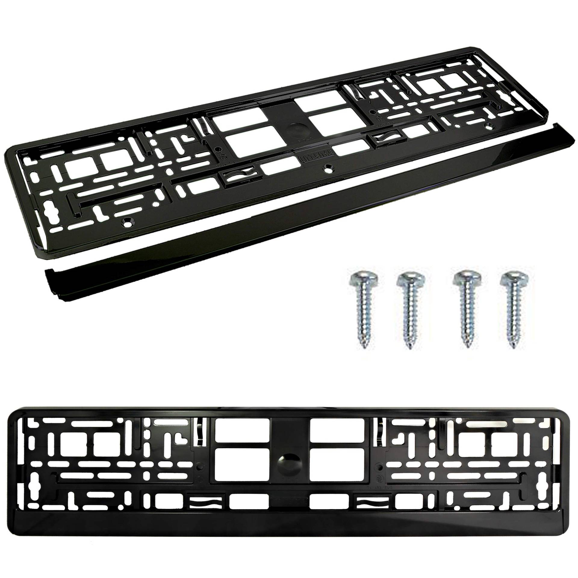 Kennzeichenhalter für Nummernschilder, Hochglanz, Schwarz, 2 Stück von TAPORT