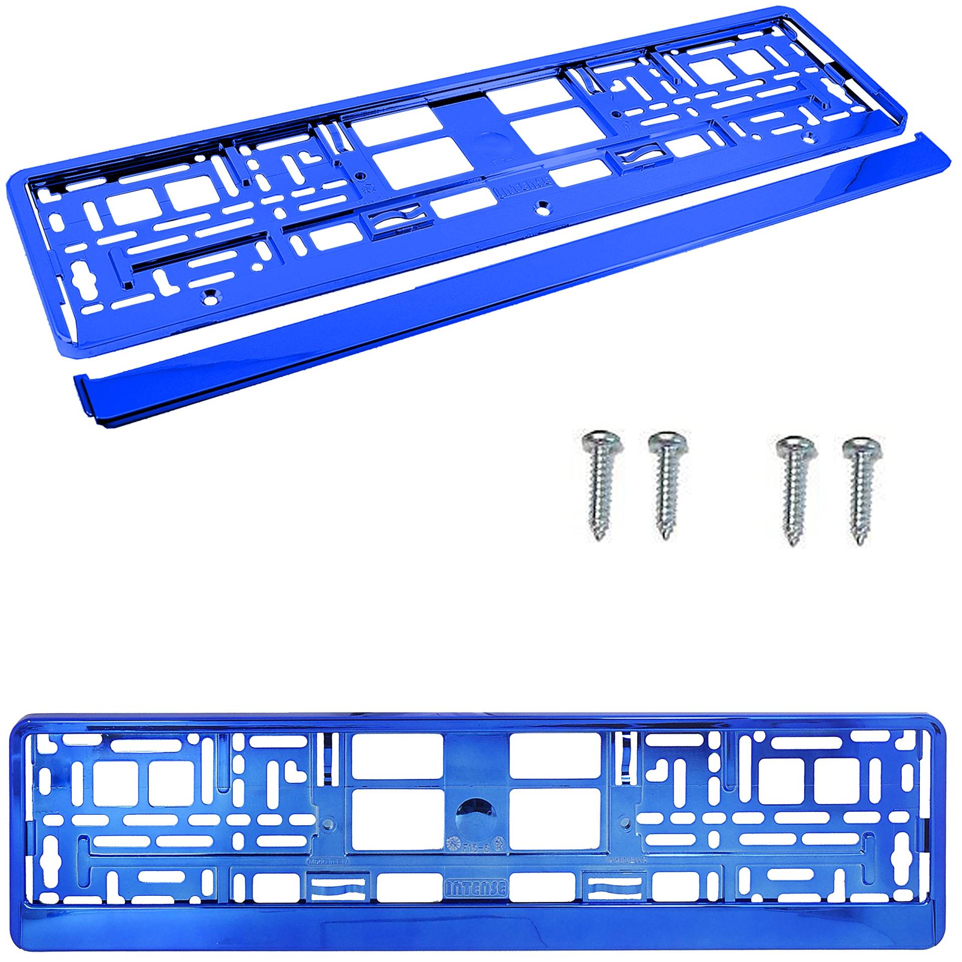 Kennzeichenhalter für Nummernschilder, glänzend, Blau, 2 Stück von TAPORT