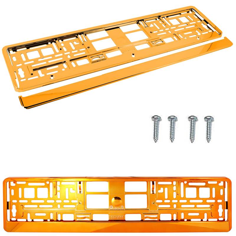Paar (2 Stück) Super Orange glänzend Auto Kennzeichen Einfassung Halter Rahmen Einfassung von TAPORT