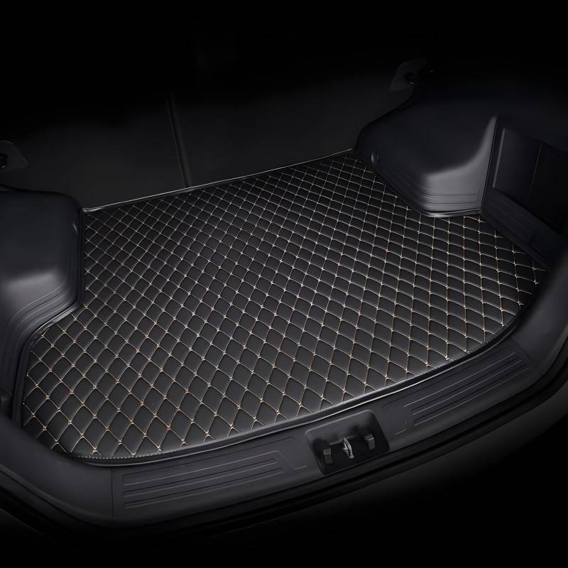 Auto Kofferraummatte für VW Tiguan Ⅱ 2016 2017 2018 2019 2020-2022, Kratzfest Kofferraumwanne Schutzmatte Innenraum ZubehöR,- Black Beige von TARCIN