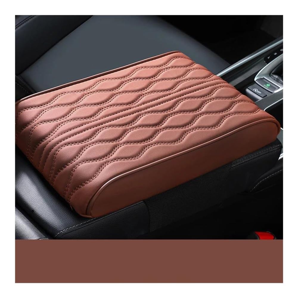 Aufbewahrungsbox Auto Armlehne Box Höhe Pad Wasser Welligkeit Leder Memory Foam Höhe Pad Universal Auto Mittelarmlehne Schutz Kissen Unterstützung(Blanc,L) von TASEKI