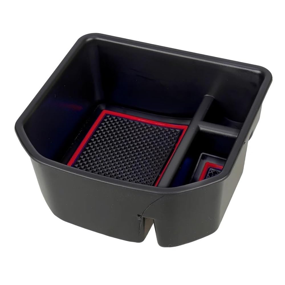 Aufbewahrungsbox Auto Center Armlehne Storage Box Schwarz Mit Red Line Organizer Tray Passend Für T-Roc 140TSI X Sport 110TSI Style 2020 von TASEKI