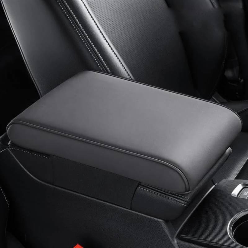 Aufbewahrungsbox Auto Center Konsole Pad Auto Leder Armlehne Box Matte Staub-proof Streifen Raute Kissen Abdeckung Armlehne Schutz Für Die Meisten Fahrzeug(GRAY classic type) von TASEKI