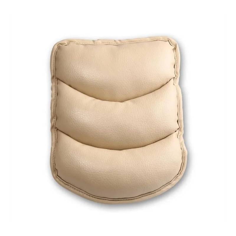 Aufbewahrungsbox Auto Mittelarmlehne Booster Pad Leder Erweiterte Ellbogenstütze Auto Multifunktionsarmlehne Box Pad Universelles Innenraum-Zubehör(Beige) von TASEKI