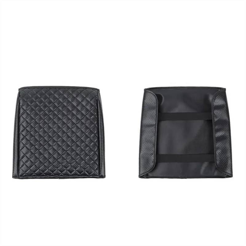 Aufbewahrungsbox Für Ford F150 2021 Up Auto Leder Armlehne Box Matte Wasserdichte Center Konsole Schutzhülle Innen Zubehör(Carbon fiber pattern) von TASEKI