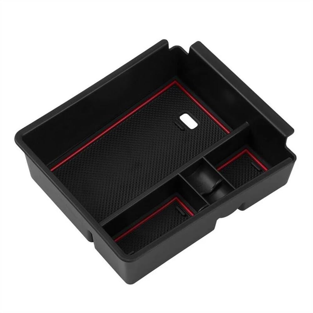 Aufbewahrungsbox Für Hyundai Für Tucson NX4 2022 2021 Auto Central Console Armlehne Ablage Box Mit Rot Umrandeten Pads von TASEKI