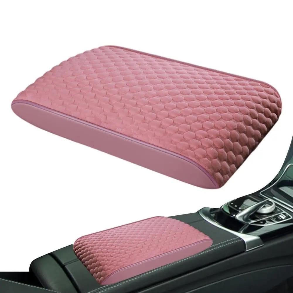 Aufbewahrungsbox Universal Mittelkonsole Armlehne Kissen Auto Hand Rest Kissen Booster Pads Mit Baumwolle Memory Baumwolle Schutz Pad(Pink) von TASEKI