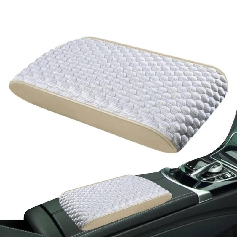 Aufbewahrungsbox Universal Mittelkonsole Armlehne Kissen Auto Hand Rest Kissen Booster Pads Mit Baumwolle Memory Baumwolle Schutz Pad(Wit) von TASEKI