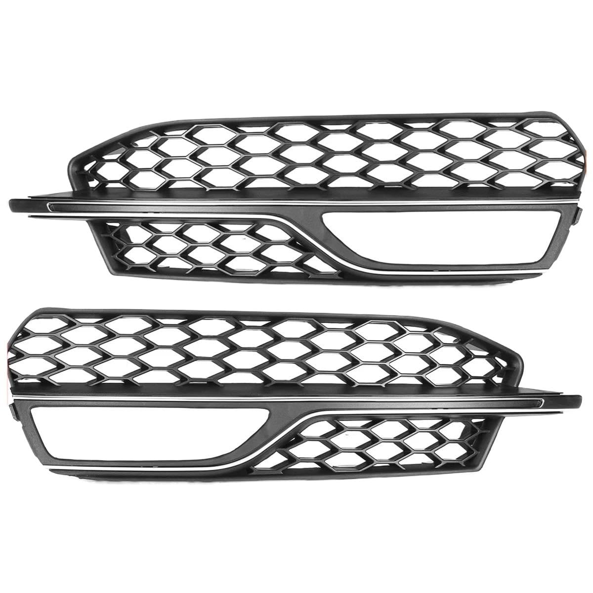 Auto-Frontgrill Für A3 S-Line S3 2014 2015 2016 Frontstoßstange Nebelscheinwerfergitter 1 Paar Wabengitter Auto Nebelscheinwerferabdeckung Renngitter(Chrome Silver) von TASEKI