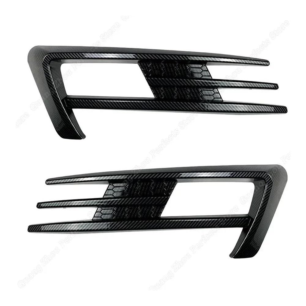 Auto-Frontgrill Schwarz/Carbon Look Kühlergrillabdeckung Zierleiste Body Kit Tuning Für Golf 7 7.5 MK 7 7.5 2013-2019 Vorderseite Stoßstange Nebelscheinwerfer Glanz(Carbon Look) von TASEKI