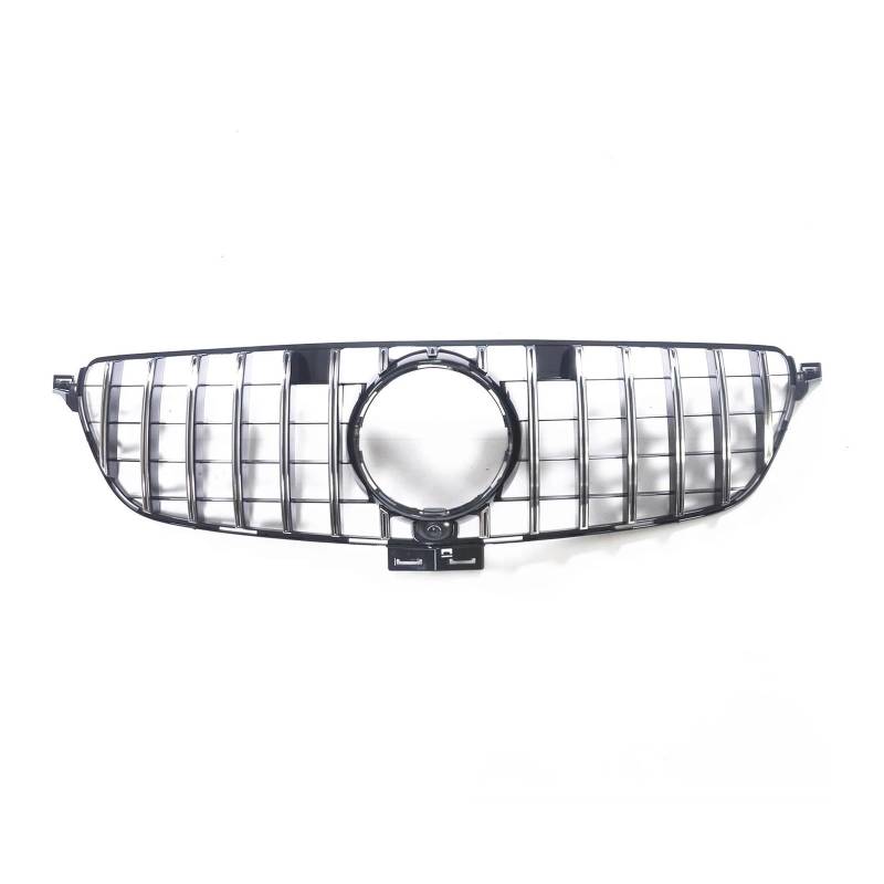 Auto Kühlergrill Frontgrill Für Benz Für GLE-Klasse Coupé C292 W292 2015-2019 GLE350 GLE400 GLE500 GT-Stil, Obere Stoßstangenhaube, Netzgitter Front Kühlergrill(Silber) von TASEKI