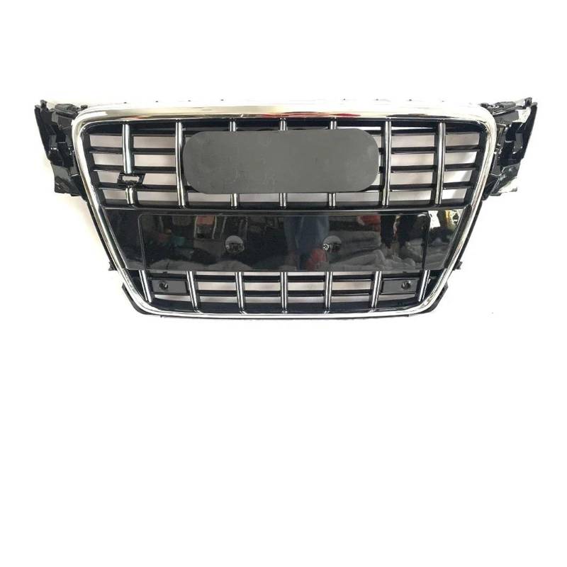 Auto Kühlergrill Für A4 B8 2009–12, Oberer Kühlergrill Im Wabendesign Im RS4-Stil, Tuning-Zubehör, Perfekt Passender Chromrahmen, Stoßstangengrill Im S4-Stil Front Kühlergrill(S4-Chrome Black) von TASEKI