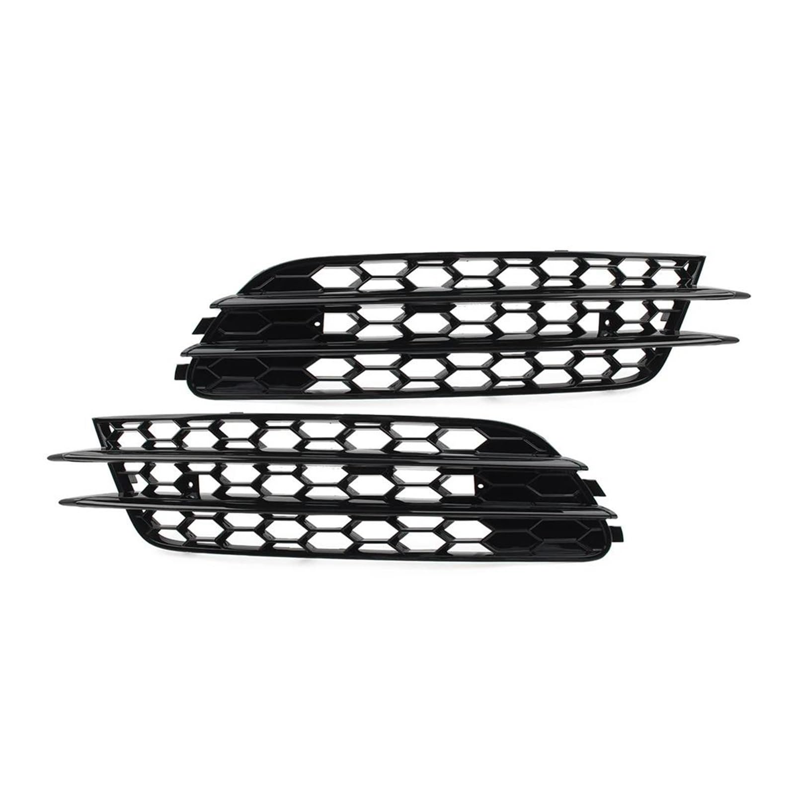 Auto Kühlergrill Für A6 C7 Limousine 2012 2013 2014 2015 Auto Zubehör Glänzend Schwarz Frontschürze Honeycomb Mesh Nebel Licht Kühlergrill Abdeckung 2Pcs Front Kühlergrill(Schwarz) von TASEKI