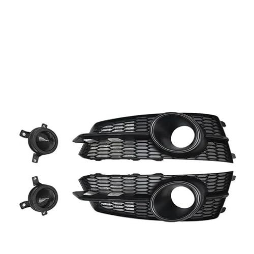 Auto Kühlergrill Für A6 S6 2016 2017 2018 Stoßstange Nebel Lampe Kühlergrill Auto Front Mesh Racing Grille Mit Acc Front Kühlergrill(All Black with Acc) von TASEKI