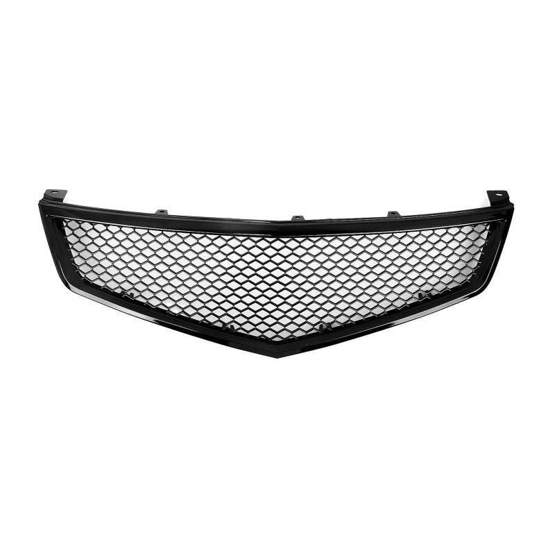 Auto Kühlergrill Für Acura TSX 2006-2008 Waben-Stil Carbonfaser-Look/Glanz/Mattschwarz Auto Obere Stoßstange Haube Mesh Frontgrill Racing Grill Front Kühlergrill(Glossy Black) von TASEKI