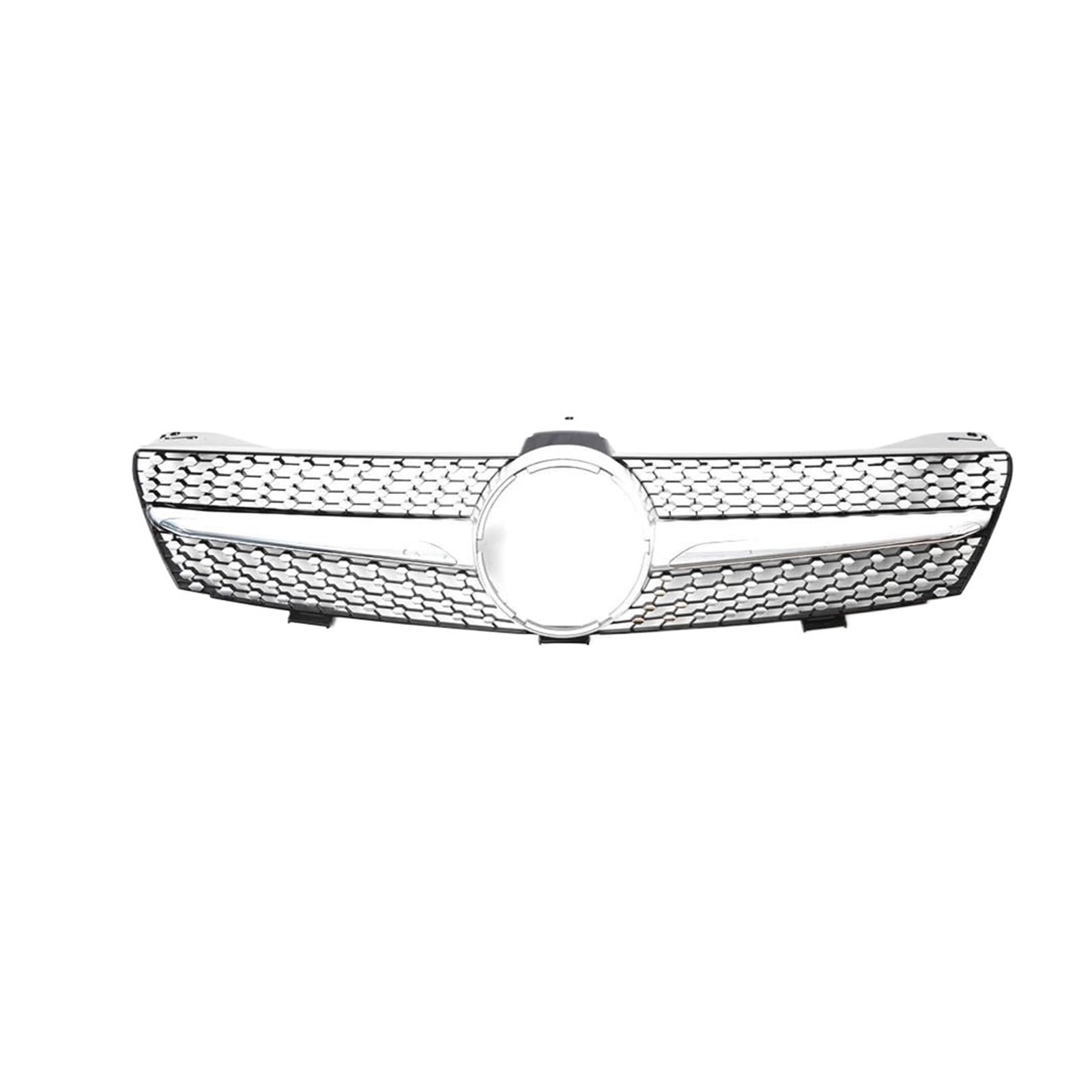 Auto Kühlergrill Für Benz Für CLS-Klasse W219 2005-2008 CLS350 CLS550 CLS63 Für AMG Diamond Style Stoßstangengrill Glänzend Schwarz GTR Style Grille Front Kühlergrill(Diamonds-Silver) von TASEKI