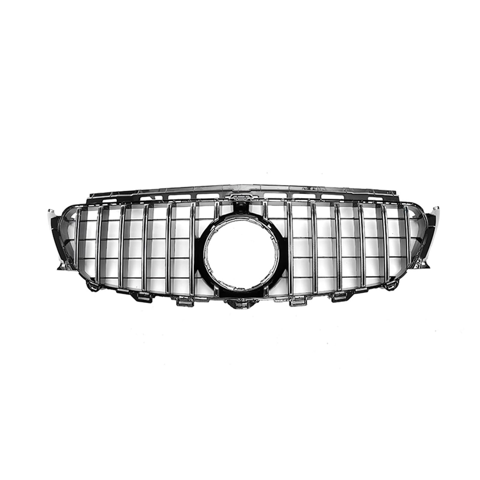 Auto Kühlergrill Für Benz Für E Klasse W213 2016-2020 E200 E250 E300 Schwarz/Silber Front Stoßstange Haube Mesh Grid GT-R Stil Grill Oberen Kühlergrill Front Kühlergrill(Silber) von TASEKI