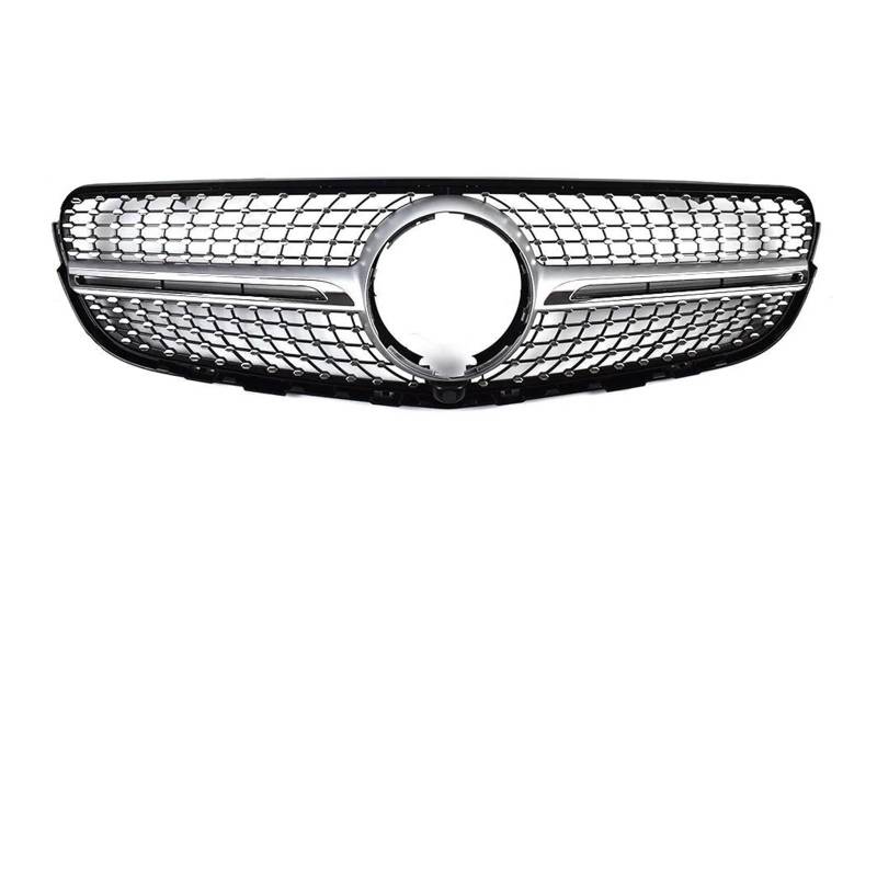 Auto Kühlergrill Für Benz Für GLC X253 2015-2018 200 220 250 300 350 Tuning Fronteinlass Grille Gitter GT Diamant Stil Grill Body Kit Styling Front Kühlergrill(Diamond Silvery) von TASEKI