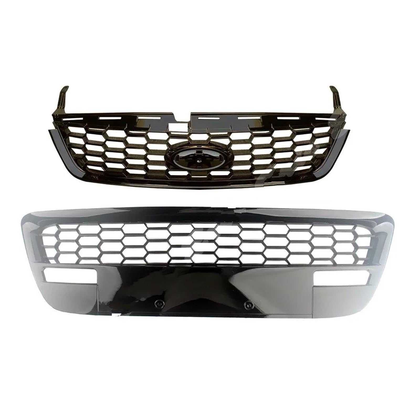 Auto Kühlergrill Für Ford Für Mondeo 2007 2008 2009 2010 Auto Front Upper Lower Racing Facelift Gitter Front Kühlergrill(Glossy Black) von TASEKI