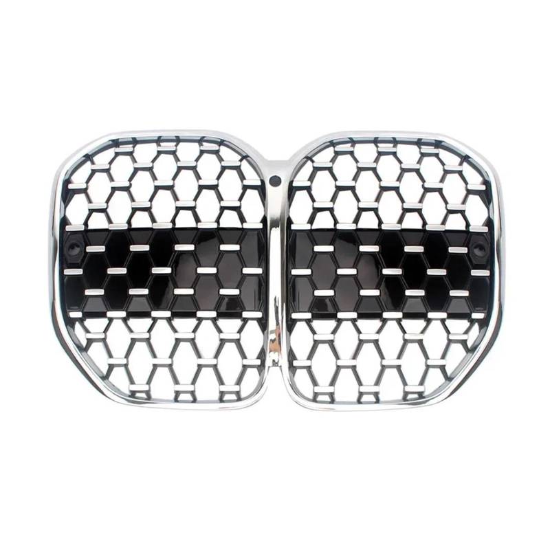 Auto Kühlergrill Für G22 4-Serie Coupe 2 Türen 420i 430i 435i M440i 2021 + AUF Vorne Mitte Grille Grills Meteor Grille Front Kühlergrill(All Silver) von TASEKI