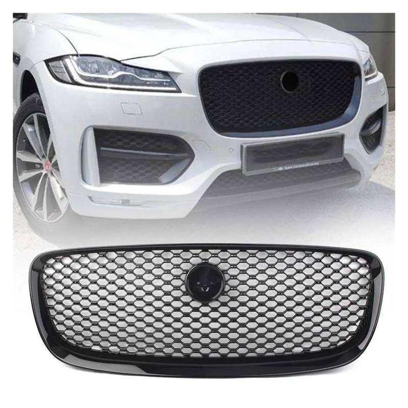 Auto Kühlergrill Für Jaguar Für X761 F-Pace 2016-2020 T4A6209 T4N13842 T4N12773 T4N12772 ABS Kunststoff Auto Kühlergrill Oberen Kühler Mesh Grill Front Kühlergrill(Electroplating) von TASEKI