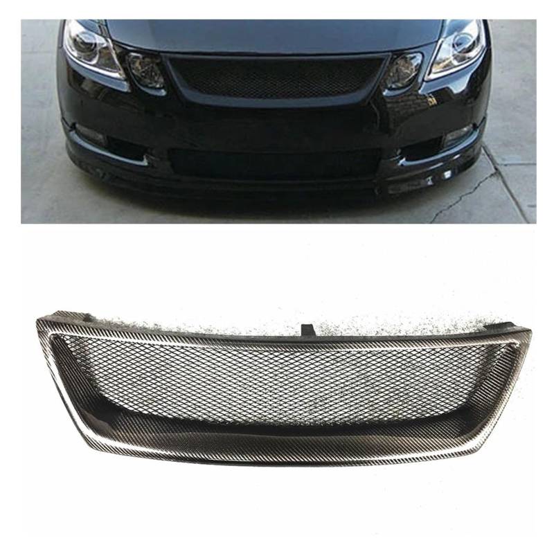 Auto Kühlergrill Für Lexus GS GS300 GS350 GS430 GS450h 2006-2007 4-Türer F Sport Grill Frontgrill Real Carbon Fiber Obere Stoßstange Haube Mesh Grid Front Kühlergrill von TASEKI